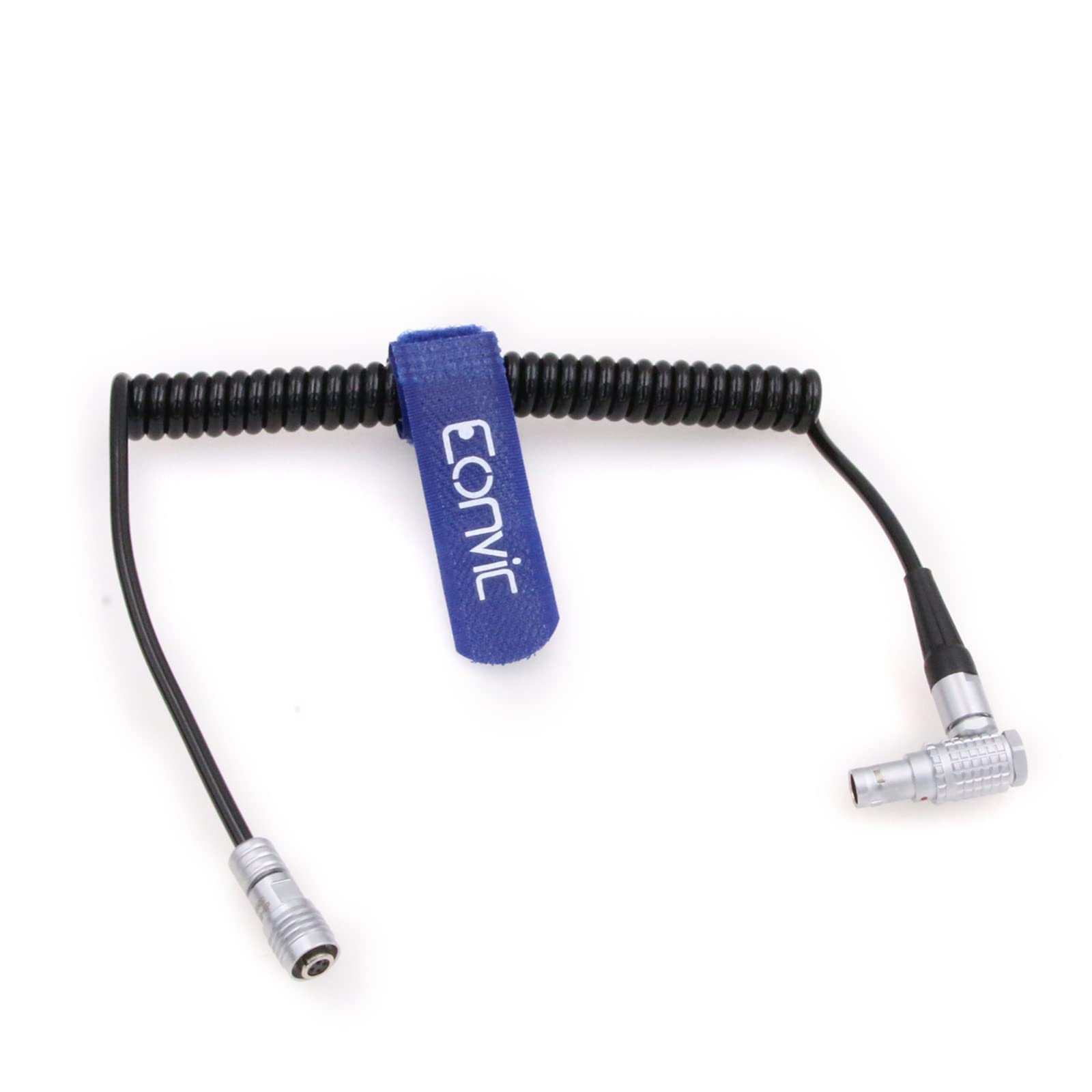 Eonvic 0B 2 Pin Right Angle to XS6 4 Pin Female Coiled Power Cable for Teradek ARRI RED SmallHD Paralinx Preston Transvideo Offhollywood Switronix Camera to Portkeys BM5 BM7 Monitor