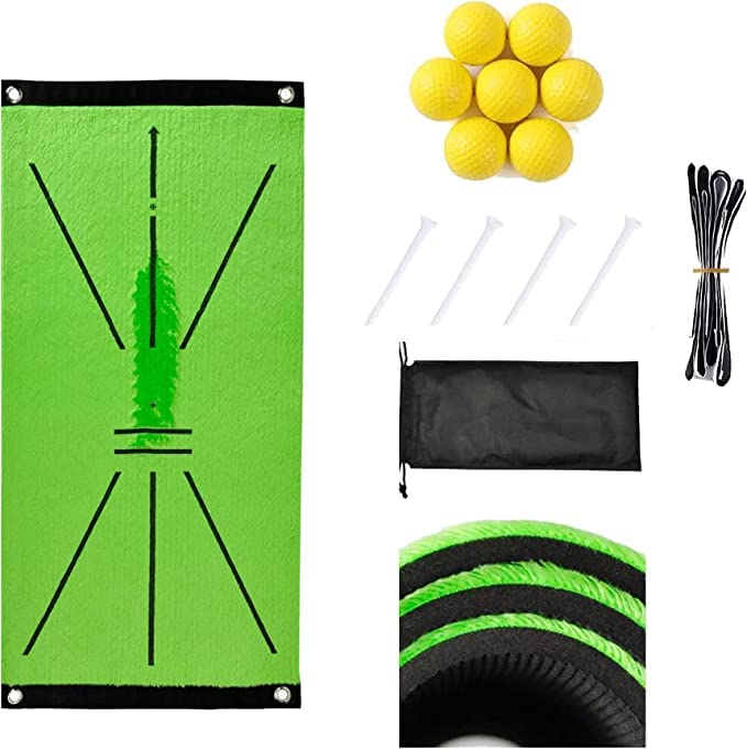 NUJOOM Golf Mat for Swing Detection, Fixed Ground Rug for Swing Detection Batting, No Taste, Golf Practice Hitting Mat Training Aid Equipment for Outdoor/Indoor