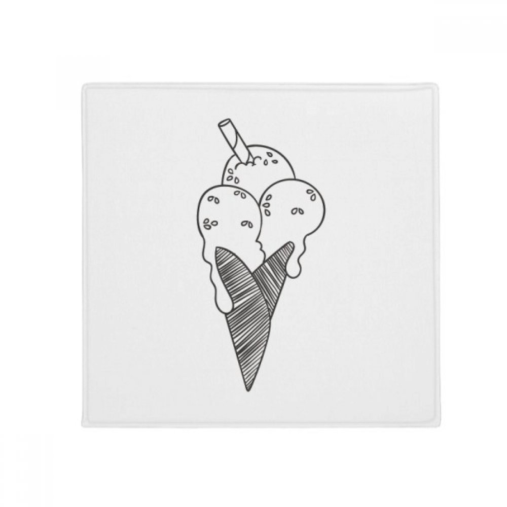 Cadeau tapis de sol noir sésame biscuits glace 80 cm pour cuisine et animal