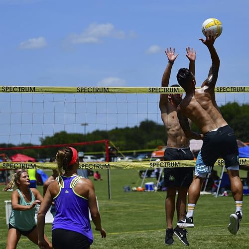 Park & Sun Sports Spectrum Classic: Adjustable Professional Outdoor Volleyball Net System, Classic Blue Net - Ideal for Beach, Grass, and Backyard Games - Durable, Easy Setup, Anti-Sag, Portable