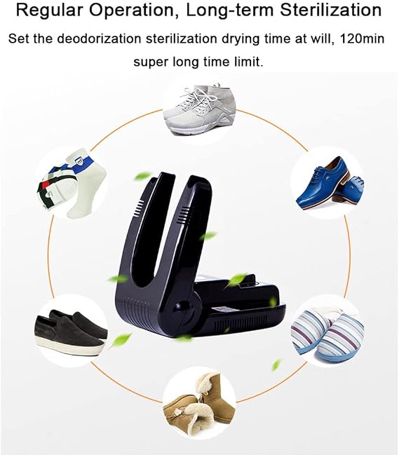 Portable Home Shoe Dryer,Electric ltraviolet Sterilization/Deodorization Shoe Drying Machine with 120Min Timer, 42° Constant Temperature Drying, Folding Design, For All kinds Of Shoes Socks Glove