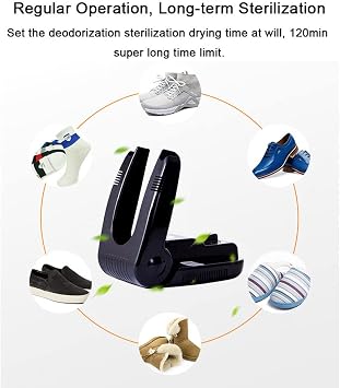 Portable Home Shoe Dryer,Electric ltraviolet Sterilization/Deodorization Shoe Drying Machine with 120Min Timer, 42° Constant Temperature Drying, Folding Design, For All kinds Of Shoes Socks Glove