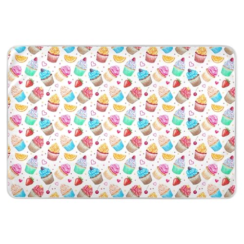 Fundas de cambiador reutilizables extragrandes con diseño de cupcakes de acuarela, impermeables, lavables, para entrenamiento, para niños, adultos, mascotas, 52 pulgadas de largo x 34 pulgadas de