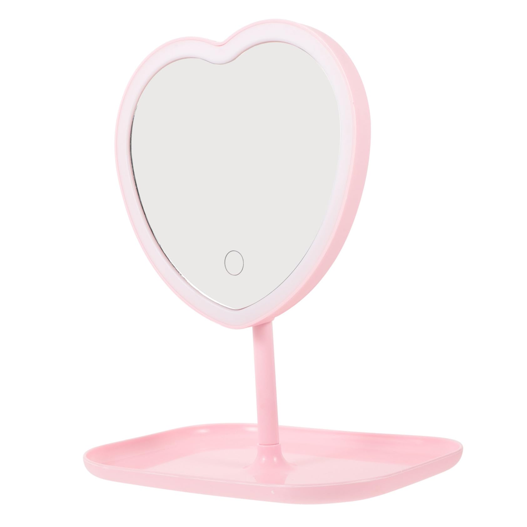 Miroir maquillage LED cœur ABS dorés STOBAZA réflexion claire