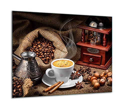 TMK - Placa protectora para cubrir la vitrocerámica de 60 x 52 cm, de una pieza, para inducción, protección contra salpicaduras, placa de cristal, tabla de cortar, café