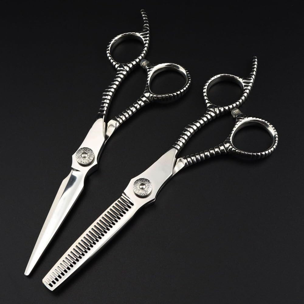 Set di Forbici Professionali da 6 Pollici per Il Taglio dei Capelli - Forbici da Barbiere in Acciaio Inossidabile 440C per Parrucchieri di Precisione E Sfoltimento