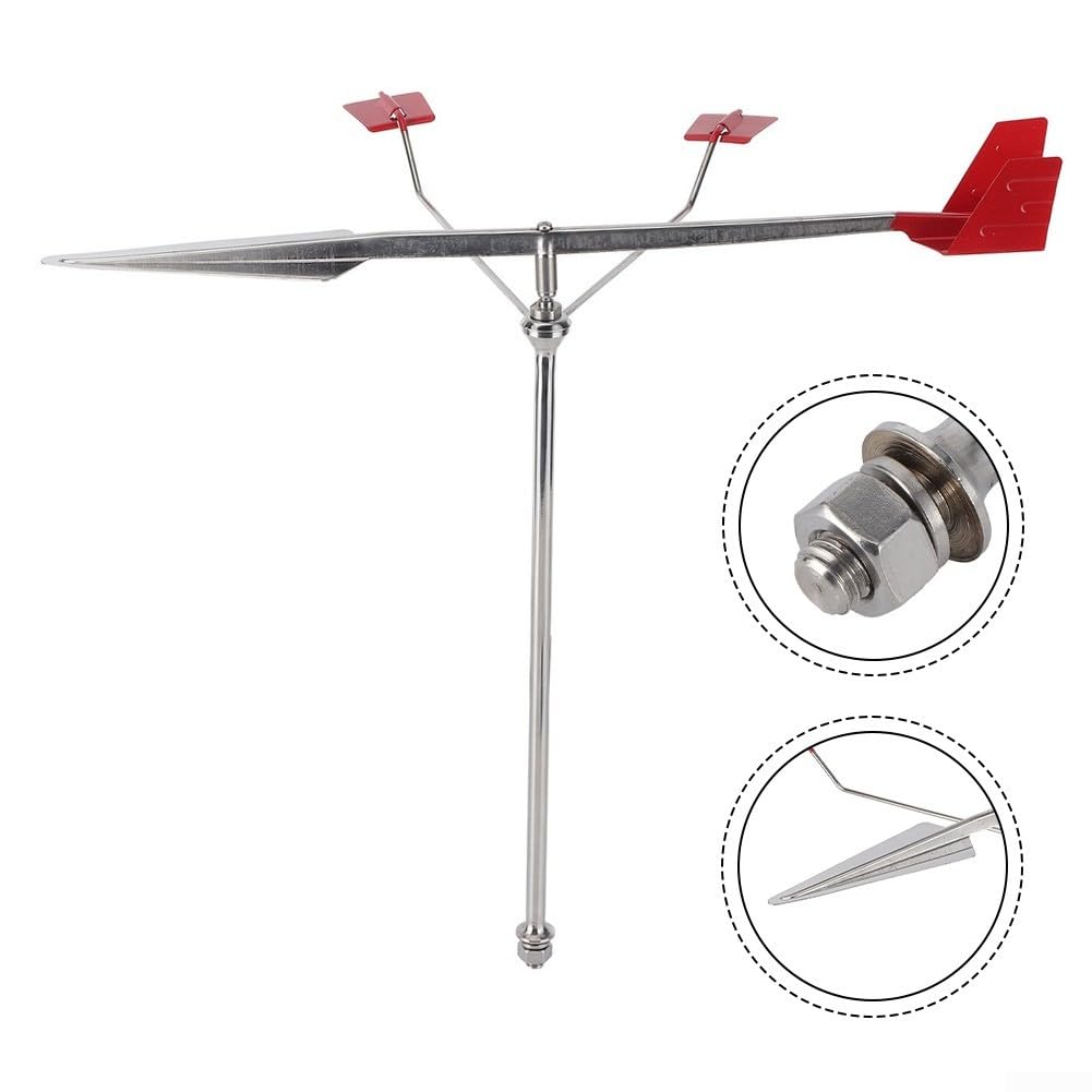 Indicateur de vent en acier inoxydable 304 pour voilier, 35,6 cm, équipement de navigation marine, avec bande réfléchissante pour bateaux, yachts, kayaks