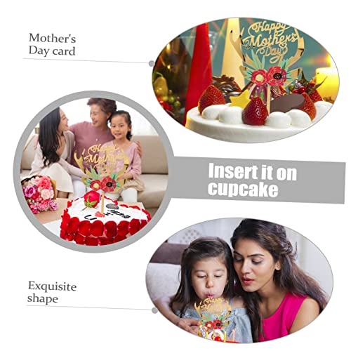 Abaodam 6 Pçs Palhetas De Decoração Acrílico Toppers Feliz Mãe Flor Bolo Flores Carta Cravo Cuake Ro