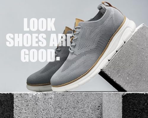 Kundork Men's Casual Dress Shoes Comfort Walking Shoes Mesh Knit Lightweight Breathable Sneakers2