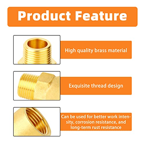 Image of GASHER 5PCS Brass Pipe Fitting Male Branch Tee Y Adapter 3 /8 inch NPT Female x 3 /8 inch NPT Female x 3 /8 inch NPT Male