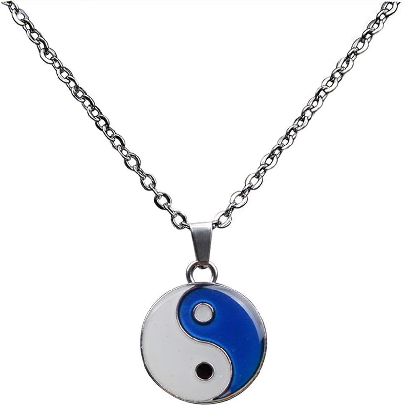 Mood Necklace Yin Yang Change Color Emotion Feeling Pendant Necklace with Gift Box