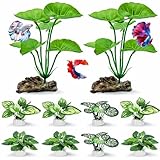 UreverFins 10 Pack Silk Aquarium Plants Fish Tank Decorations - Soft Fin-Safe Fish...