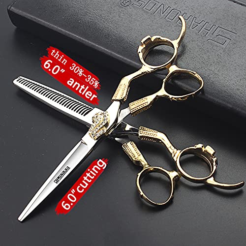 Professionelle Friseurschere 15,2 Cm – Scharfes Edelstahl, Verstellbar & Ergonomisch – Mit Rosenmuster