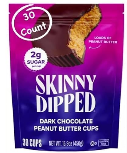 Skinny Dipped Cups, Dark Chocolate Peanut Butter 30 Count plus
