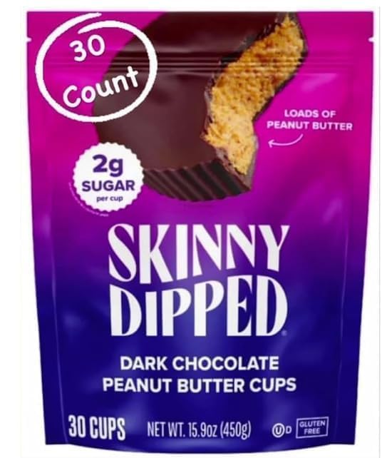 Skinny Dipped Cups, Dark Chocolate Peanut Butter 30 Count