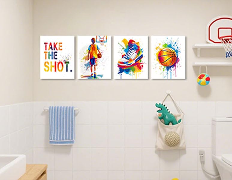 Image of Frimeeme Framed Inspirational Basketball Canvas Wall Art Prints