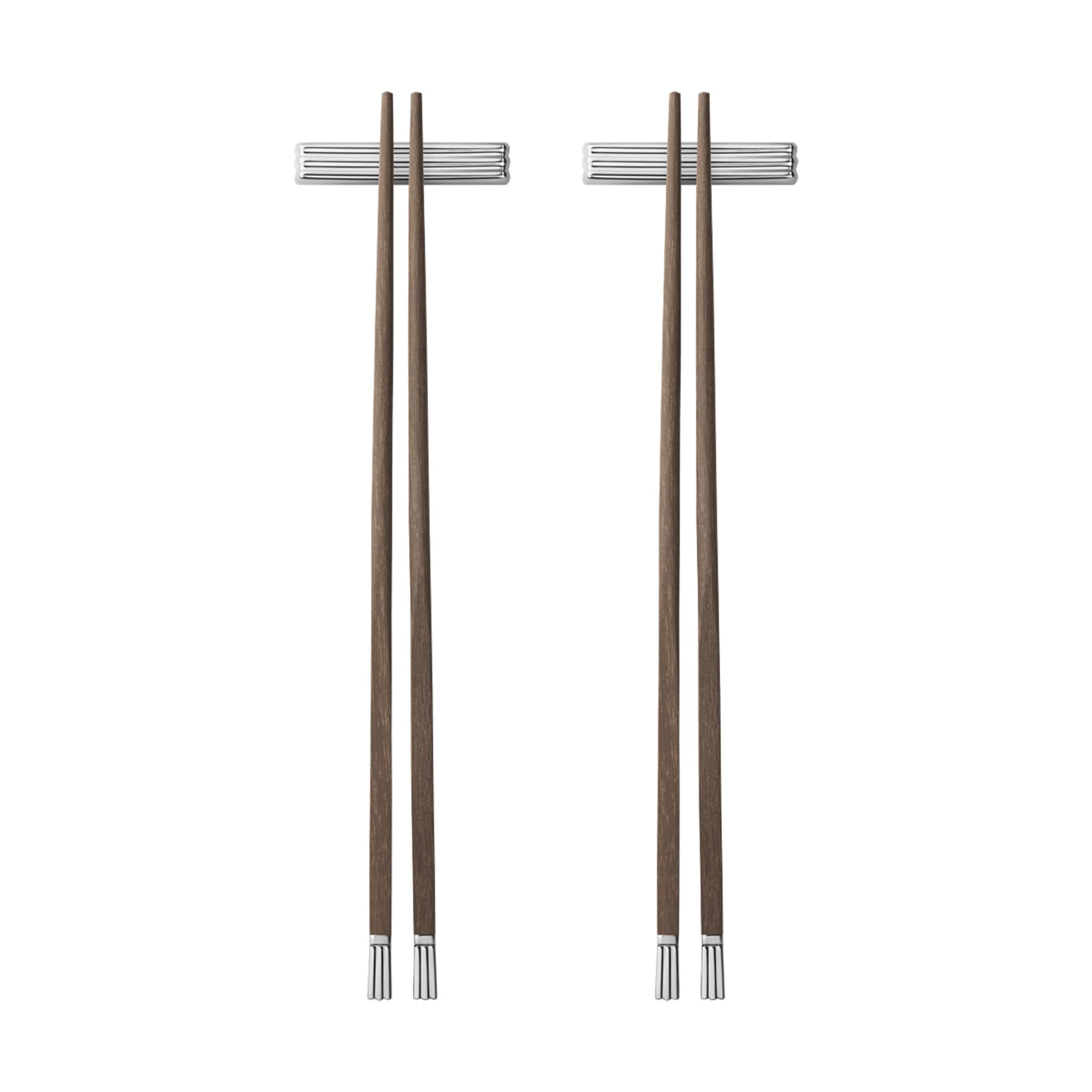 Georg Jensen Bernadotte Essstäbchen - Manilkara Holz und Edelstahl - Entworfen von Sigvard Bernadotte - Elegantes Tafelgeschirr Besteck - Satz von 2
