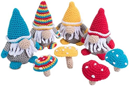 KNITTY CRITTERS The Gnome Gang, 7 Balls of Hello Cotton, Amigurumi Kit