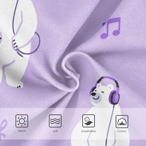 Girls' Underwear Cute Polar Bear Music Purple Toddle Brief Panties 23039303