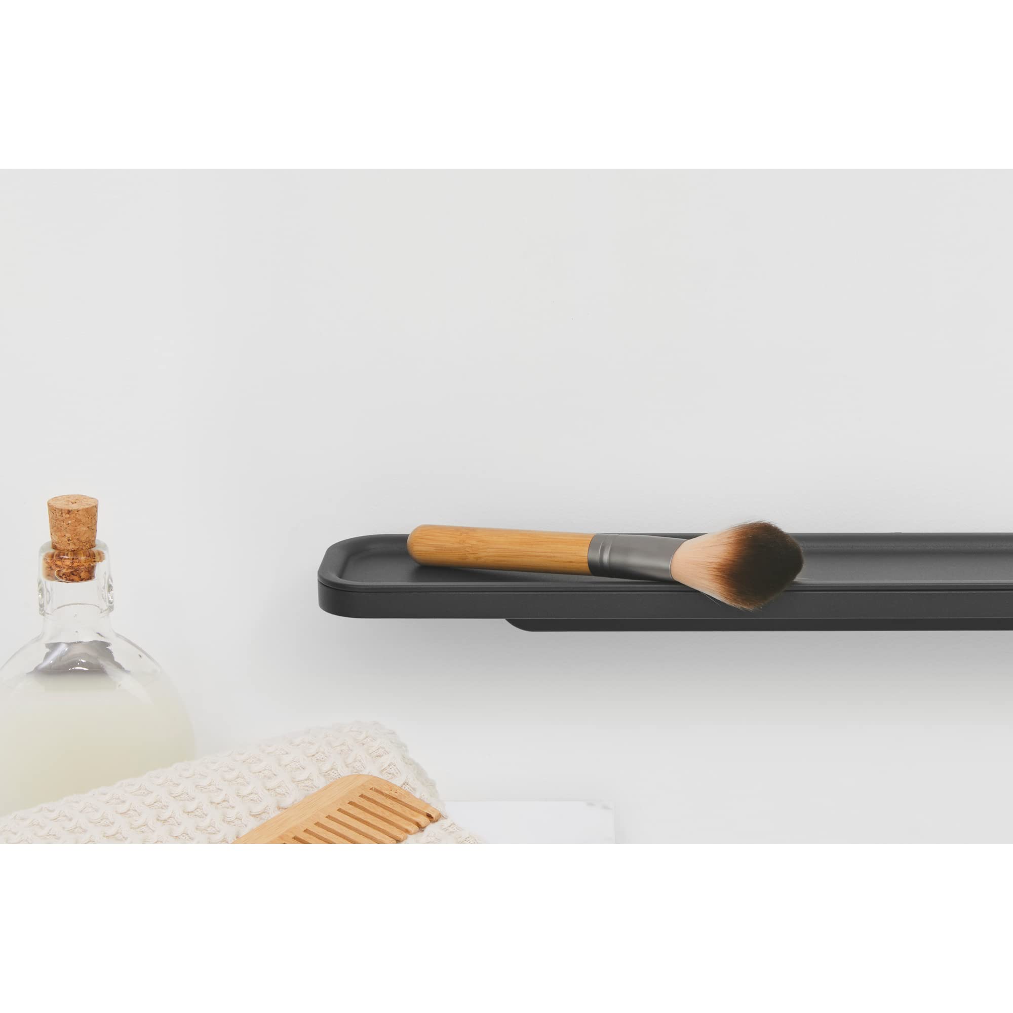 Brabantia - Mindset Badregal - Platzsparend - Wandregal für die Dusche - Bis zu 2 kg - Korrosionsbeständig - Inklusive Befestigungsmaterial - Infinite Grey - 42 x 8,6 cm