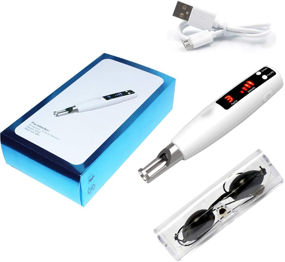 Laser Dot Removal Picosecond Pen,NBWS with 9 Modes and 4 Levels, Blue/Red Plasma Beauty Device for Skin Tag Tattoo Freckles Skin Pigmentation Scars-Red light