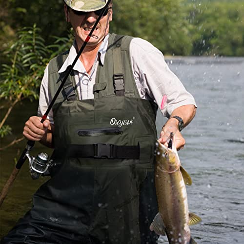 Oxyvan Chest Waders With Boots For Men & Women, Nylon/Pvc Lightweight Fishing Wader With Boots Hanger #TOP5