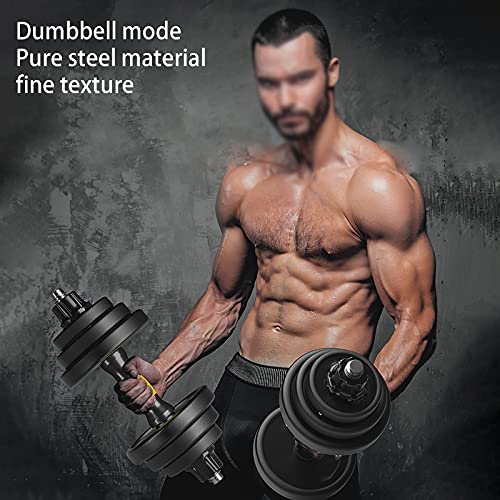 Dumbells Massief Staal Dumbbell-Gewichtenset (2 × 7,5 Kg) Drijfstang Kan Worden Gecombineerd Tot Een Halterstang… - Afbeelding 3