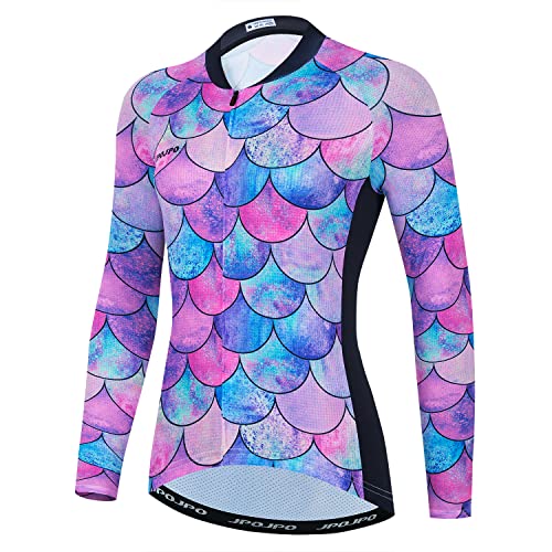 HimyBB Women Cycling Jersey Pro Team Long Sleeve Bike Shirt Tops UPF 50+ Sun Protection XXXL