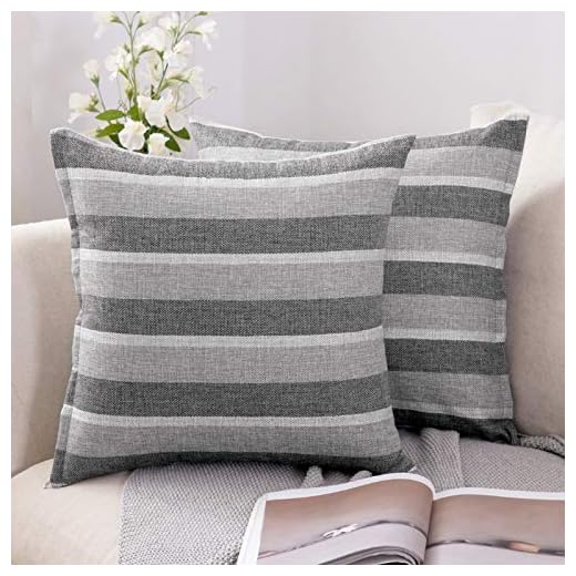 MIULEE Falskt linne rand fyrkantigt kuddöverdrag hem för soffa stol soffa/sovrum dekorativt örngott 60 x 60 cm/24 x 24 tum, set med 2 ljusgrå