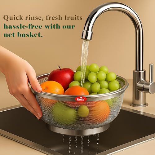 Unify 12 Inch Stainless Steel Mesh Fruit Basket - Image 4