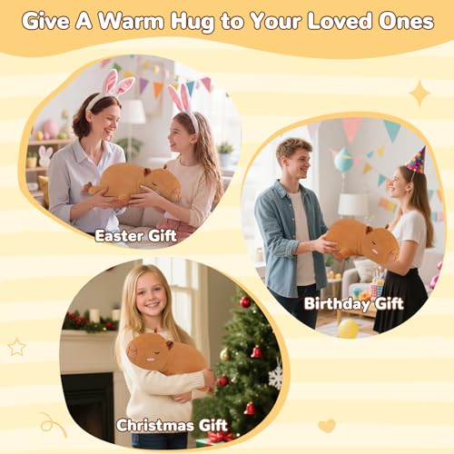 Image of Capybara Heating Pad for Period Cramps Menstrual Pain Relief, Portable Electric Heat Pads USB Powered, Cute Stuff Capybara Plush Stuffed Animals Gifts, Gift for Women Teen Girls Birthday Christmas