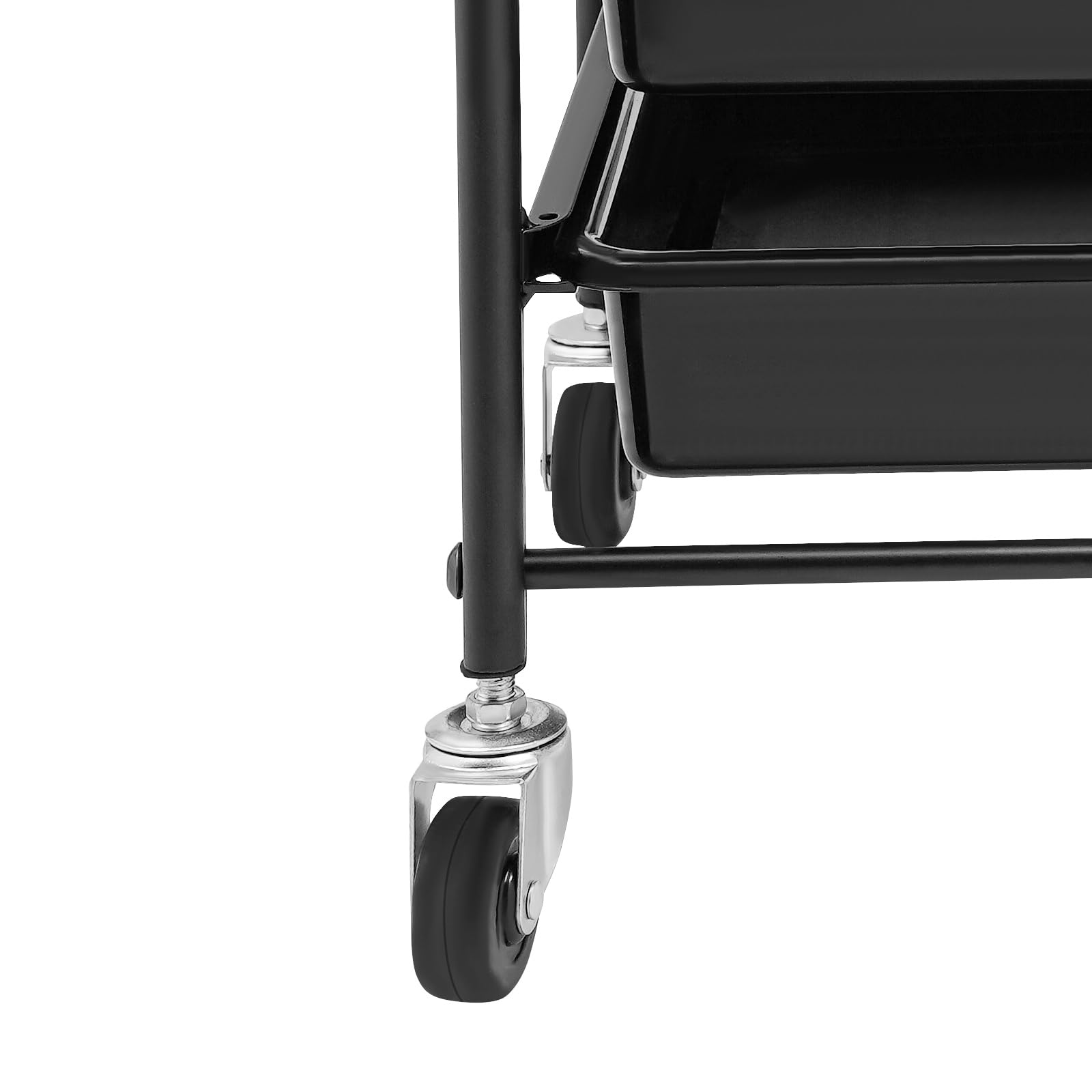 OUKANING Mesa de manicura con asiento, capacidad de carga de 75 kg, mesa de uñas con 3 cajones y soporte giratorio para manos, ruedas, estación de manicura para salón de uñas y cosméticos (negro)