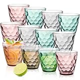 Picture of Lawei 12 Pack Plastic Water Tumblers, 10 Oz Unbreakable Premium Drinking Glasses, Stackable Acrylic Reusable Juice Wine Cups for Dinner, Home, Restaurants, BPA Free