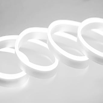 SUYOOULIN LED Neon Light Rope, LED Strip Lights, 13000LM Daylight White 6000K Outdoor Flexible String Light, DC 12V 16.4Ft 2835 600 LEDs Silicone Tape Bar Light for Home, Decor DIY, Sign Letter