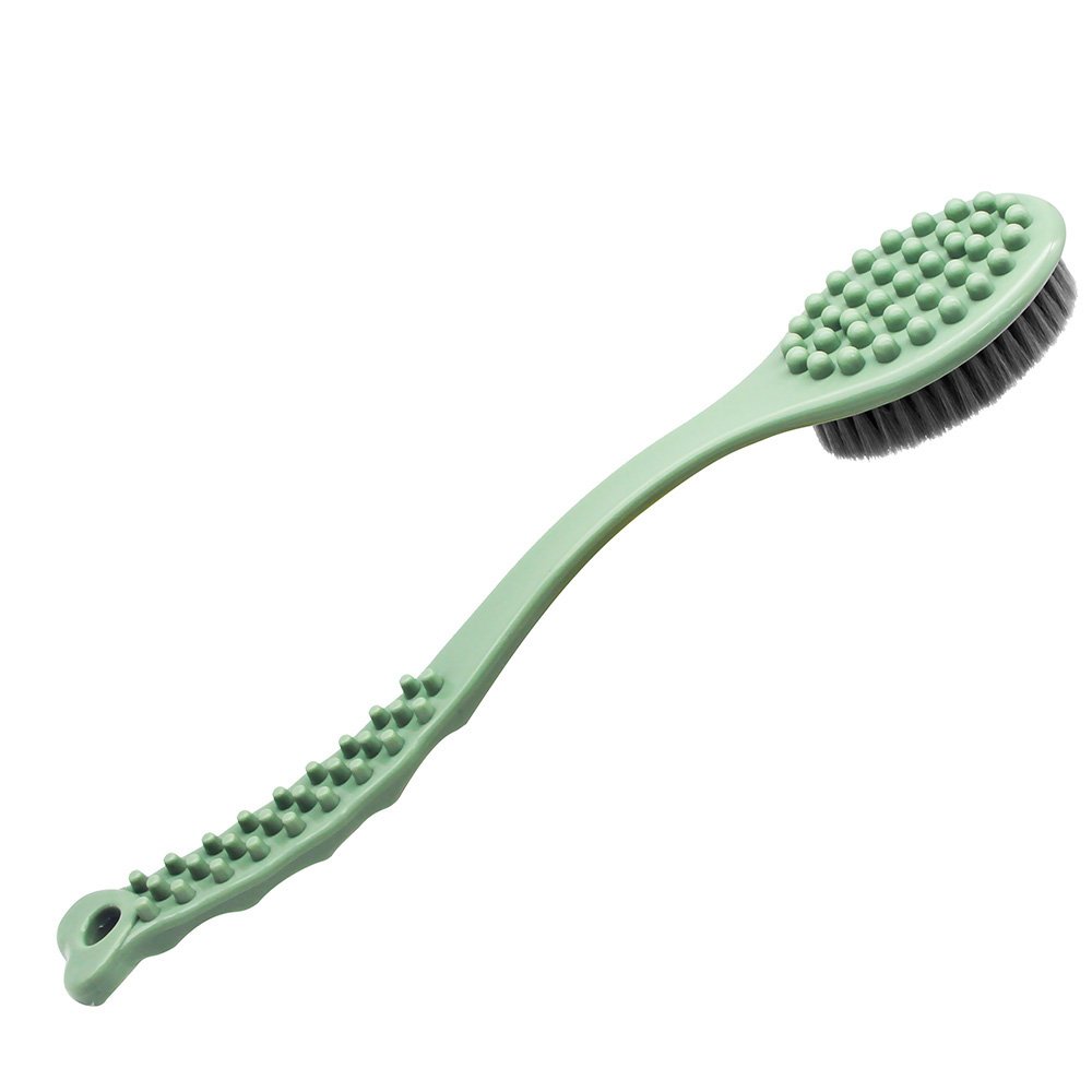 QiCheng&LYS Cepillo de Ducha de Mano, Cepillo Baño Espalda Suave y Cómodo Para Masaje o Exfoliación de Piel Seca (Verde)
