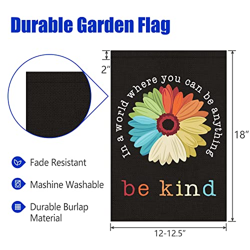 Swooflia In A World Where You Can Be Anything Garden Flag Be Kind Small Yard Flag For Outdoor Outside Decor Burlap Garden Banner 12X18 Inch Double Sided Hyq-262 #TOP4