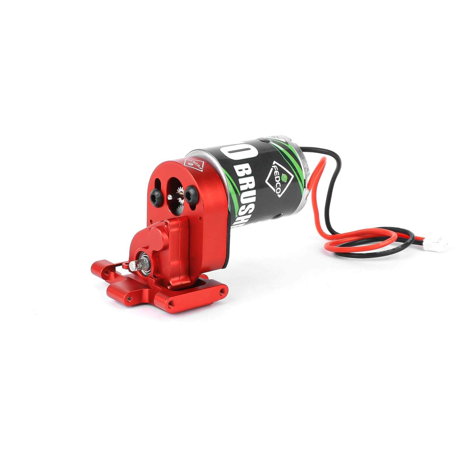 FEDCO FCX18 Motor Upgrades 34T 370 Motor Transmission Gearbox with Gearbox Mount Plate for FMS FCX18 Upgrade Parts 1/18 RC Crawler