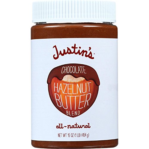 Justin's Chocolate Hazelnut & Almond Butter, Organic Cocoa, No Stir, Gluten-free, Responsibly Sourced, 16oz Jar