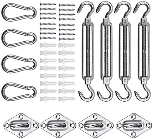kissral Juego de Accesorios para Toldos, Kit de Montaje para Toldo Kit de Fijación para Toldo Accesorios de Fijación de Velas de Sombra Accesorios de Fijación de Hardware para Garden, Patio, Jardín