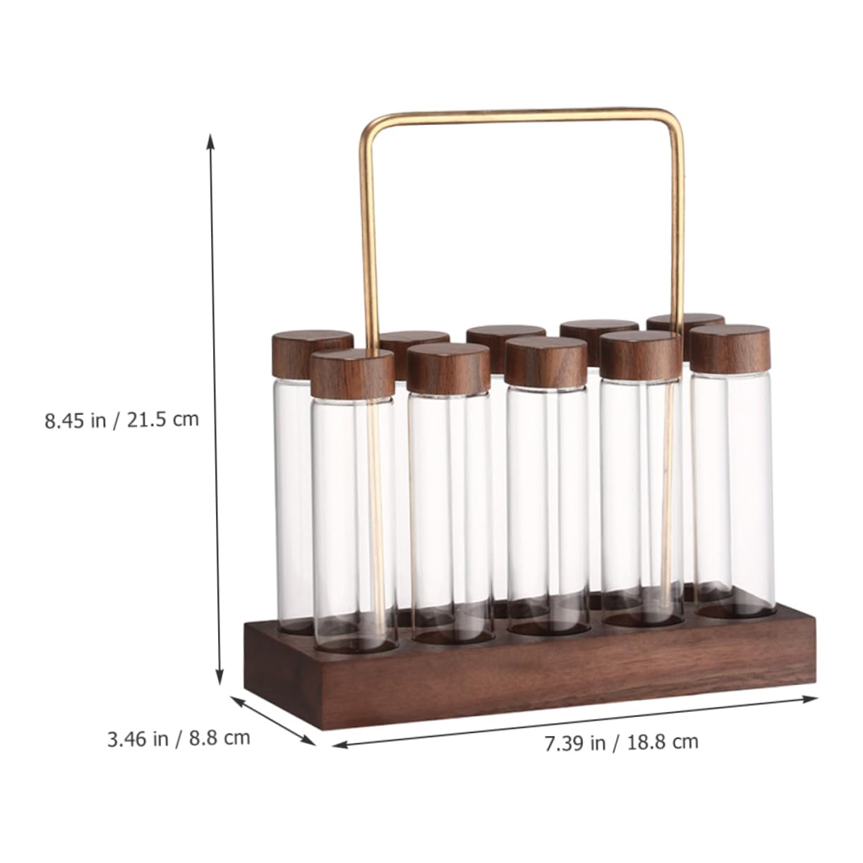 Zerodeko Kaffeebohnen Behälter aus Glas mit Holzständer Glasaufbewahrungsröhrchen zur Aufbewahrung von Kaffeebohnen für Küche