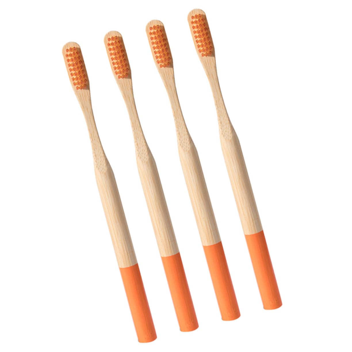 3 Set Spazzolino Da Denti Per Adulti Sensibile Ultra Morbido Spazzolini Da Denti Eco Scovolini Per Denti Spazzolino Manuale Spazzolino Da Denti Portatile Di Legno Orange 4 Pezzi*3