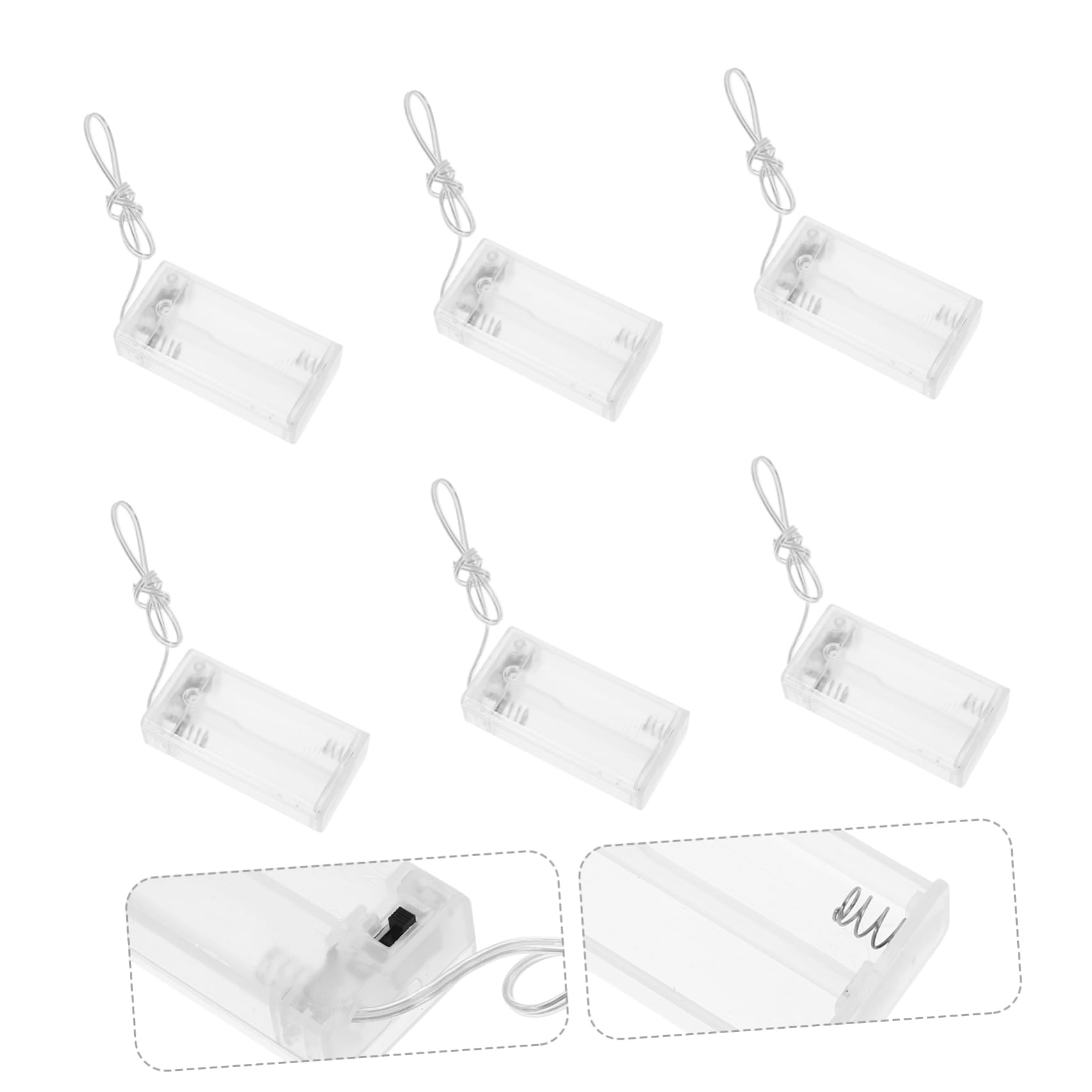 BESPORTBLE 5 Set Stringa Di Luce Contenitore Per Batterie Supporto Per Batterie Vuoto Custodia Per Supporto Per In Plastica Per Di Ricambio 10 pezzi * 5
