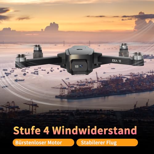Drohne mit Kamera 4K, 5G WiFi Übertragung Maximal 40 km/h Fluggeschwindigkeit Stufe 4 Windwiderstand Bürstenloser Motor Drone für Erwachsene Faltbar Quadcopter – Bild 4