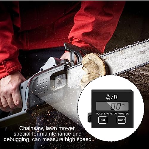 Digitaler Drehzahlmesser Wasserdichter Motortachometer für Kettensäge, Motorrad und Rasenmäher
