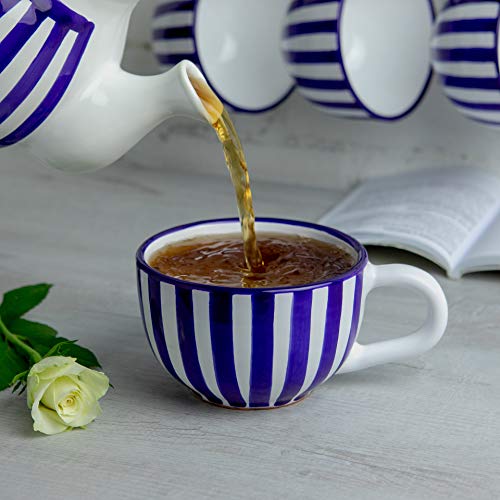 Taza cerámica artesanal azul marino 17.5oz 500ml miniatura 4