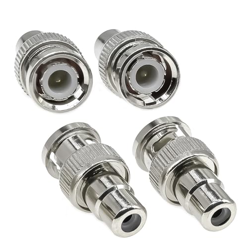 Adaptador BNC Macho a RCA Hembra 4 Piezas miniatura 4