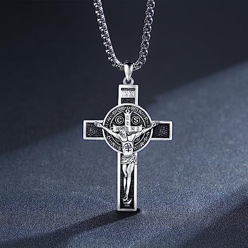TwoAnts 925 Sterling Silver Patron Saint Medal Necklace Protection Catholic Jewelry Gifts for Men Women3