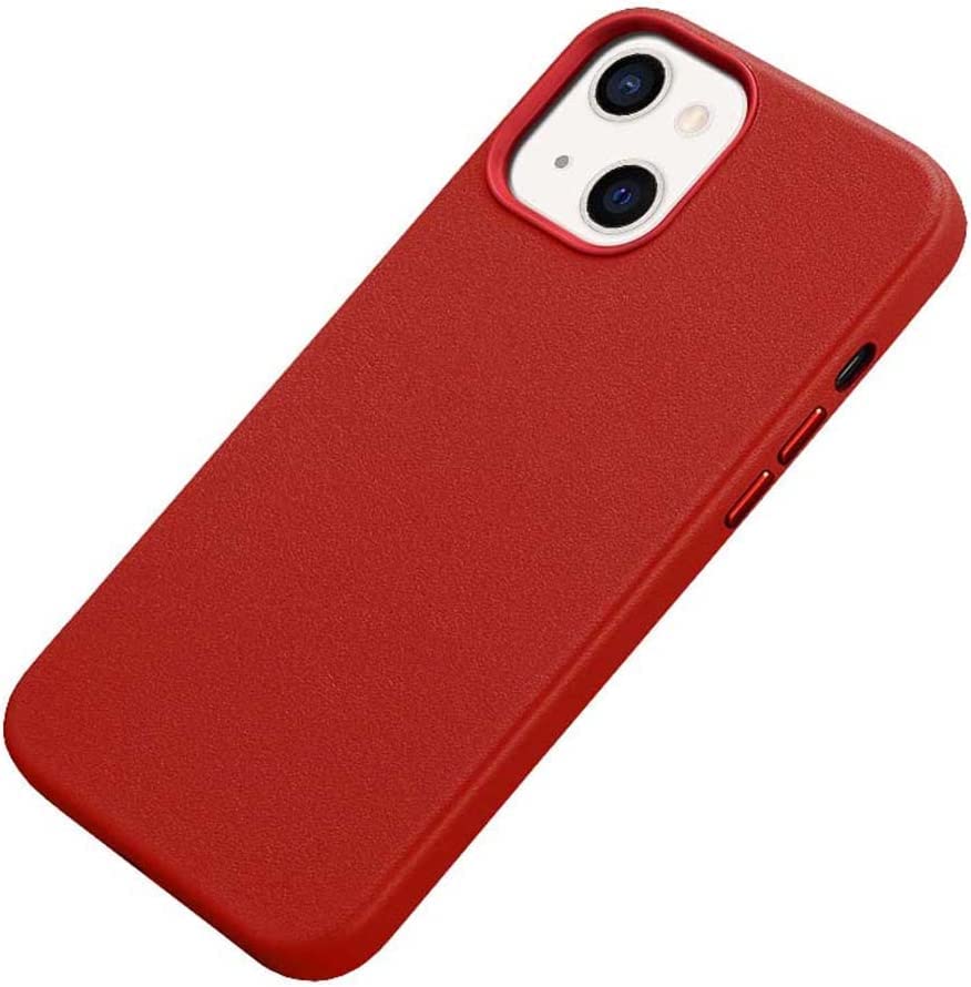 Housse iPhone 13 Mini cuir rouge pour style urbain chic