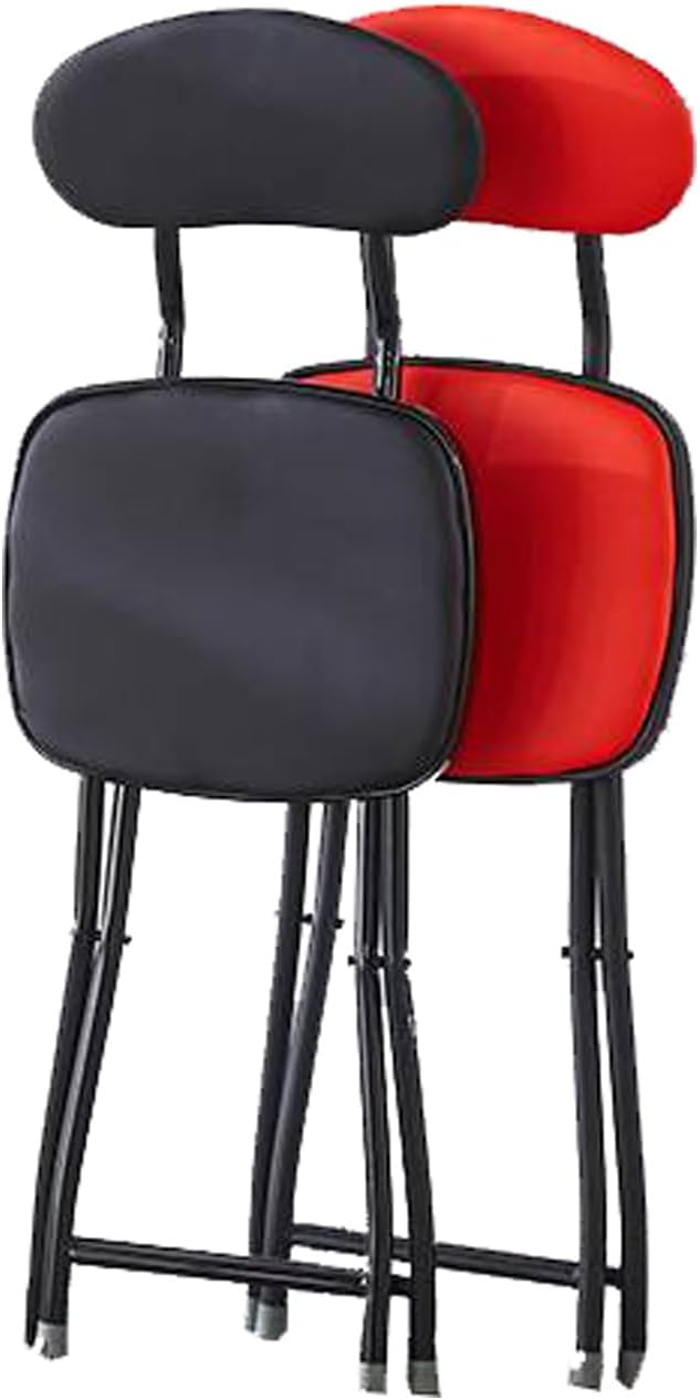 Compact Folding Chair with High Backrest – Perfect for Dorm Rooms & Apartment Dining,Open Back,Easy to Move and Store Guest Chairs(Black)