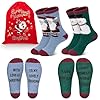 Softcozy 2 Pairs Christmas Fluffy Socks Novelty Bed Sock Warm Thermal Slipper Sleeping Socks with Anti-Slip Christmas Gifts for Family, One Size